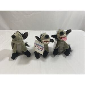 Disney Store Lion King Hyena Banzai Ed Shenzi Bean Bag 8” With Tag Very Rare Set